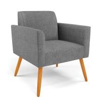 Poltrona Pés Palito Castanho Marisa Linho D03 - D\'rossi Cor A26 Grafite - 1