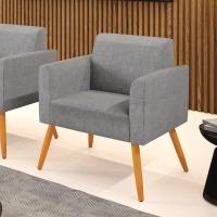 Poltrona Pés Palito Castanho Marisa Linho D03 - D\'rossi Cor A26 Grafite