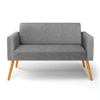 Sofá Namoradeira Pés Palito Castanho Marisa Linho D03 - D\'rossi Cor A26 Grafite - 3