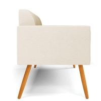 Sofá Namoradeira Pés Palito Castanho Marisa Linho D03 - D\'rossi Cor A19 Bege - 5