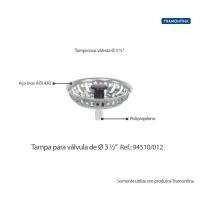 Tampa De Ralo De Pia Para Válvula Tramontina New 3 1-2 Inox - 5