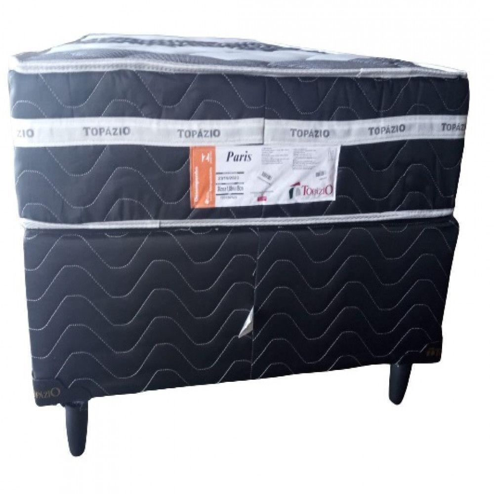 Conjunto Box Paris Solteiro Com Molas Ensacadas 88x188x68cm 2024 Topázio Preto E Cinza - 2
