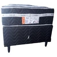 Conjunto Box Paris Solteiro Com Molas Ensacadas 88x188x68cm 2024 Topázio Preto E Cinza - 2