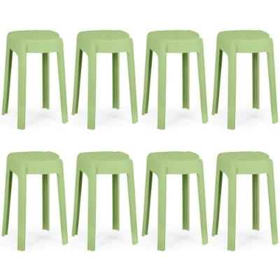 Kit 8 Banquetas Baixa Empilhável Nordica - Verde
