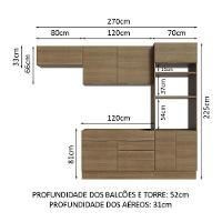 Armário De Cozinha Completa 270cm Rustic Stella Madesa 10 Rustic - 9