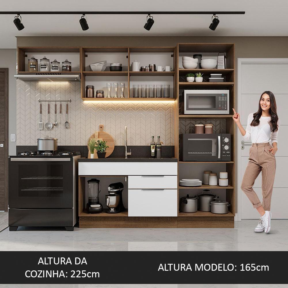 Armário De Cozinha Completa 270cm Rustic/branco Stella Madesa 10 Rustic/branco - 9
