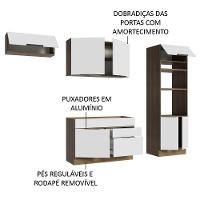 Armário De Cozinha Completa 270cm Rustic/branco Stella Madesa 10 Rustic/branco - 10
