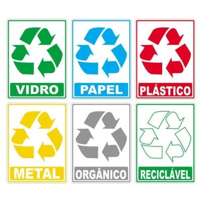 Kit Adesivo Lixo Reciclavel 15cm X 20cm Cor Colorido