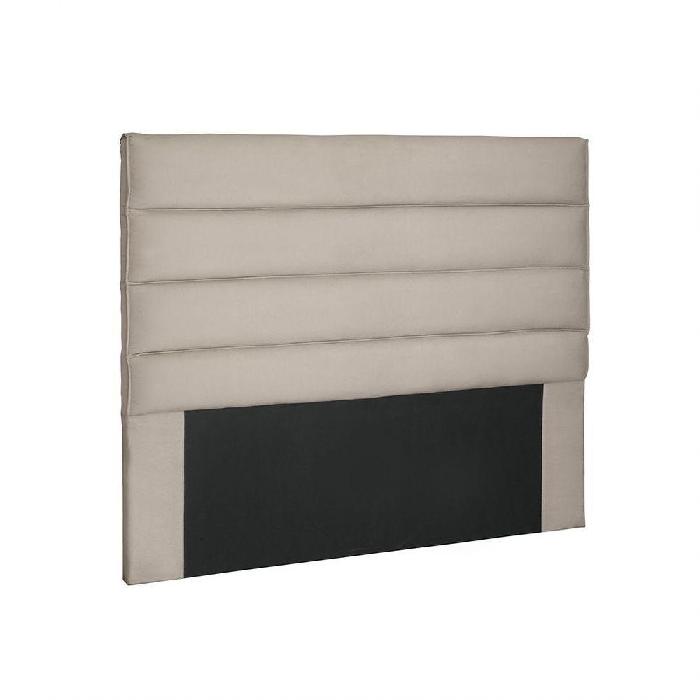 Cabeceira Casal 140 Cm Greta Suede Bege - 1