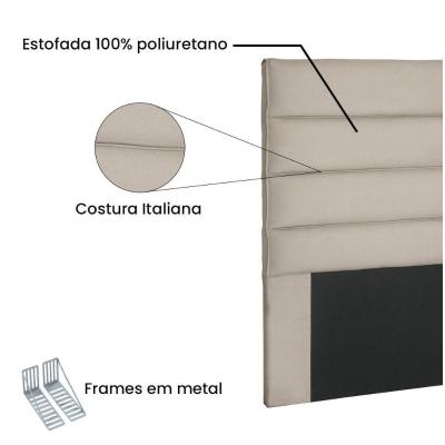 Cabeceira King 195 Cm Greta Suede Preto