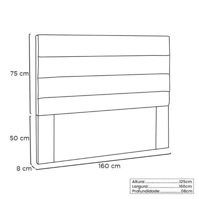 Cabeceira Queen 160 Cm Greta Suede Cinza