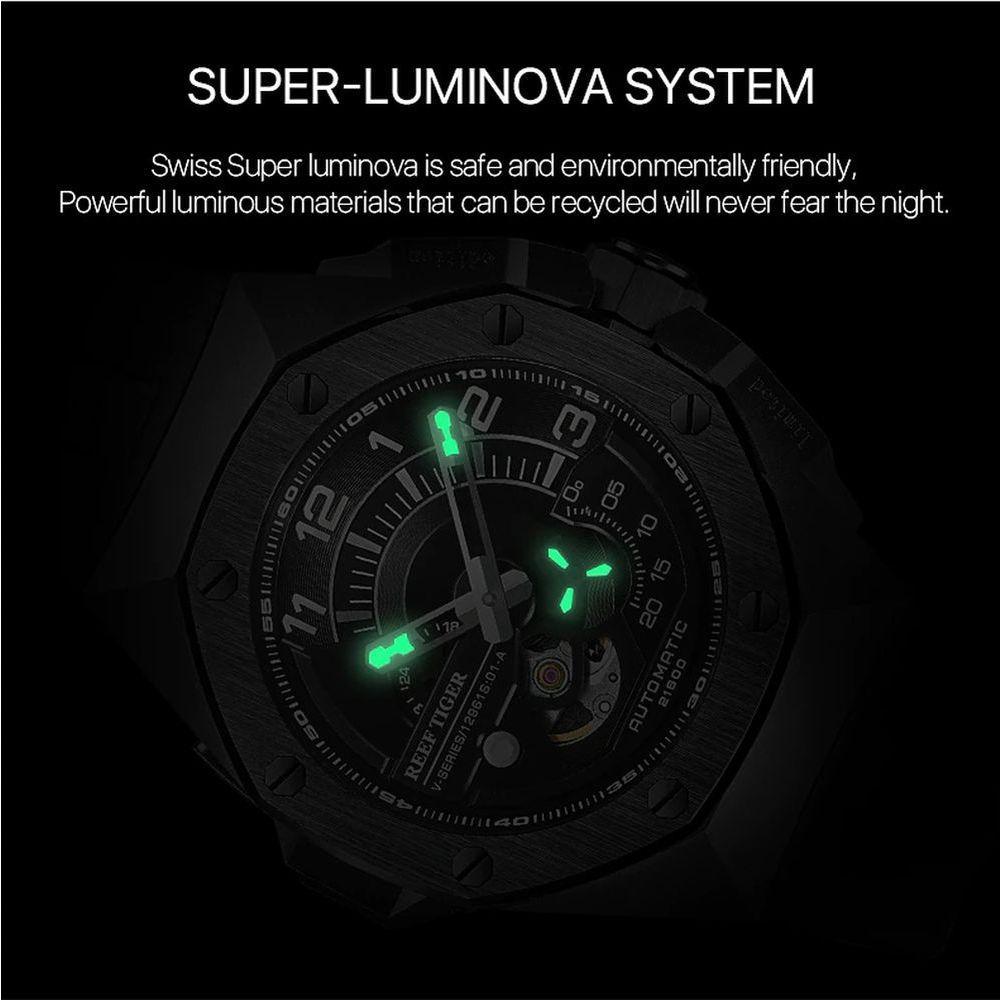 Relógio Masculino Reef Tiger Rga95s7-bbb à Prova D'água Prata - 3