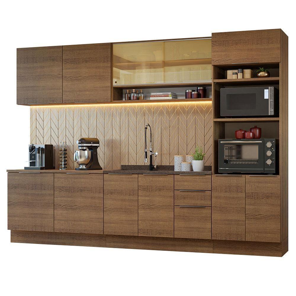 Armário De Cozinha Completa 310cm Rustic Stella Madesa 02 Rustic - 7