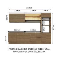 Armário De Cozinha Completa 310cm Rustic Stella Madesa 02 Rustic - 10
