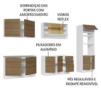 Armário De Cozinha Completa 310cm Branco/rustic Stella Madesa 02 Branco/rustic