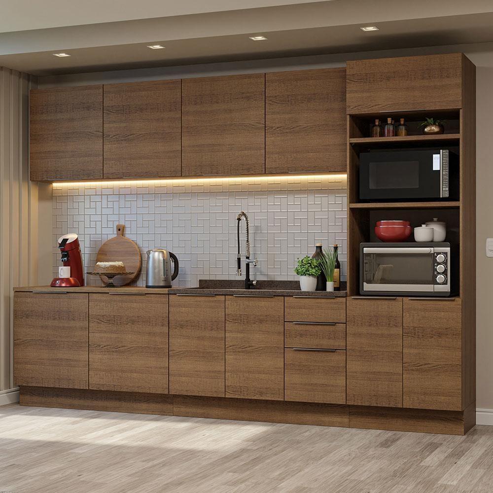 Armário De Cozinha Completa 310cm Rustic Stella Madesa 01 Rustic - 1