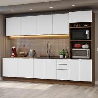 Armário De Cozinha Completa 310cm Rustic/branco Stella Madesa 01 Rustic/branco - 1