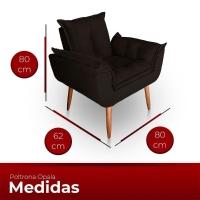 Kit 02 Poltrona Para Sala E Quarto Decorativa Opala Suede Cor Marrom - 2