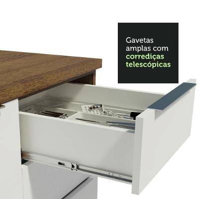 Cozinha Completa Stella 10 Portas 3 Gavetas MDF 310cm Rustic-branco