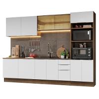Armário De Cozinha Completa 310cm Rustic/branco Stella Madesa 03 Rustic/branco - 5