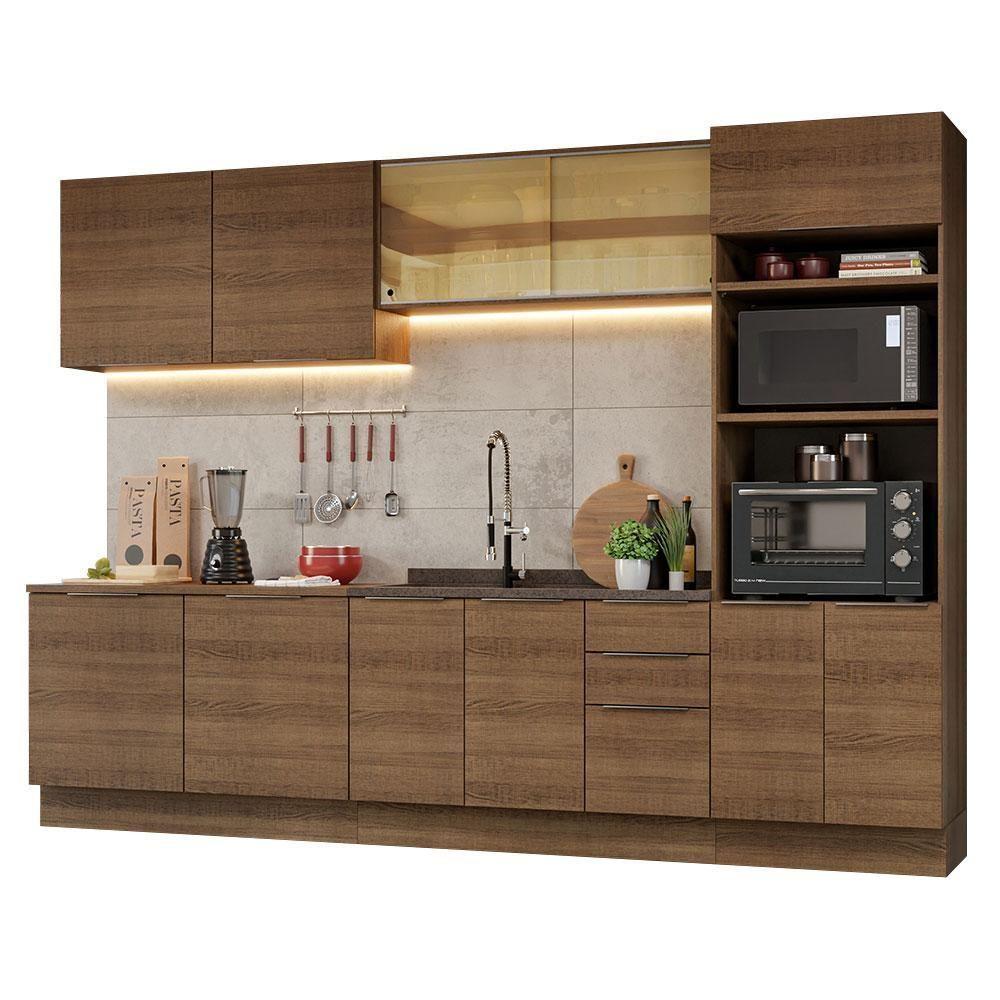 Armário De Cozinha Completa 310cm Rustic Stella Madesa 03 Rustic - 9