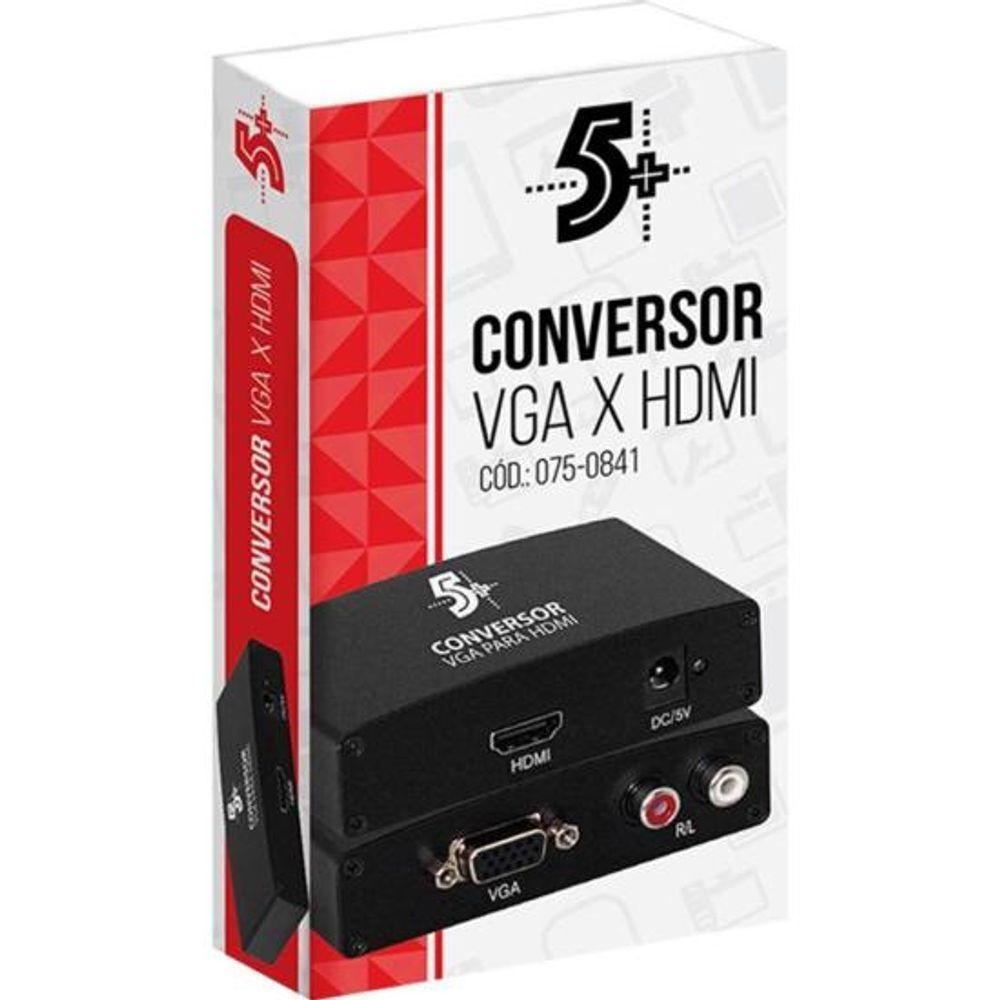 Conversor De Vídeo Vga X Hdmi 5+ - 2