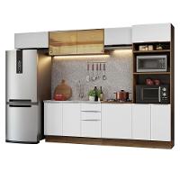 Armário De Cozinha Completa 330cm Rustic/branco Stella Madesa 04 Rustic/branco