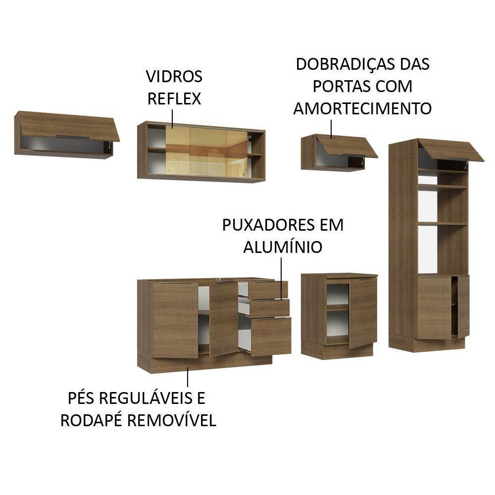 Armário De Cozinha Completa 330cm Rustic Stella Madesa 04 Rustic - 8