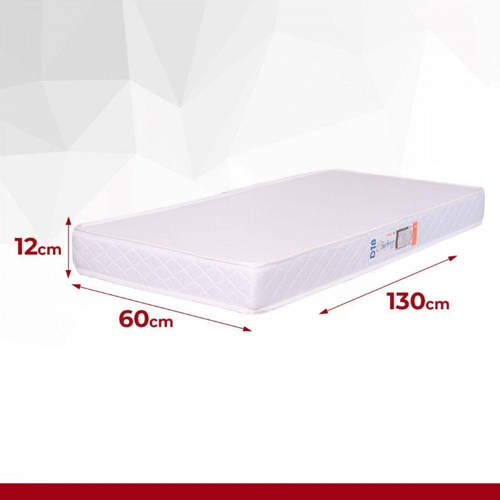 Colchão De Berço Espuma D18 Pro Confort Baby 60x130x12cm Branco - 3