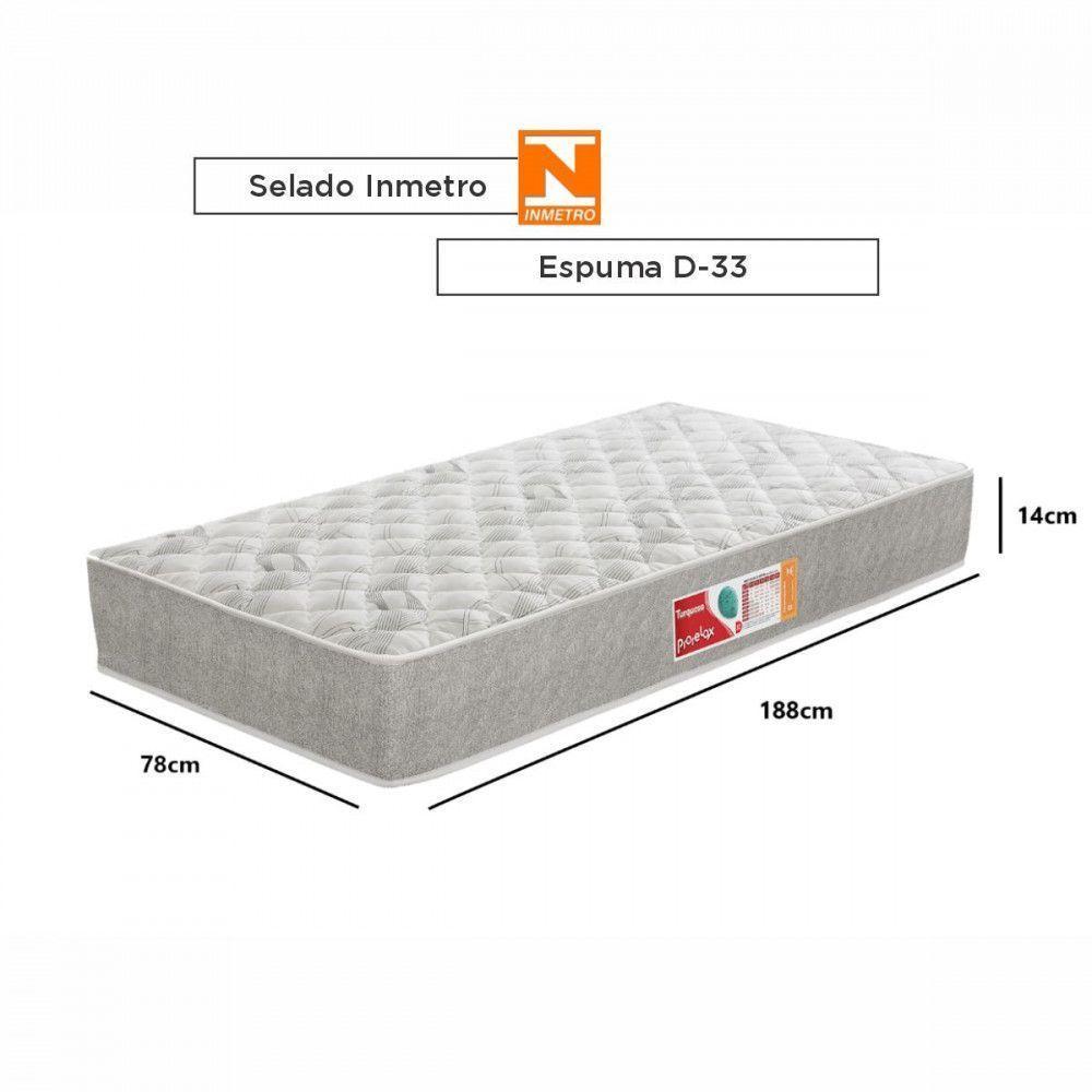 Colchão Solteiro Turquesa D33 078x188x14 Cinza E Branco Cinza Com Branco - 2