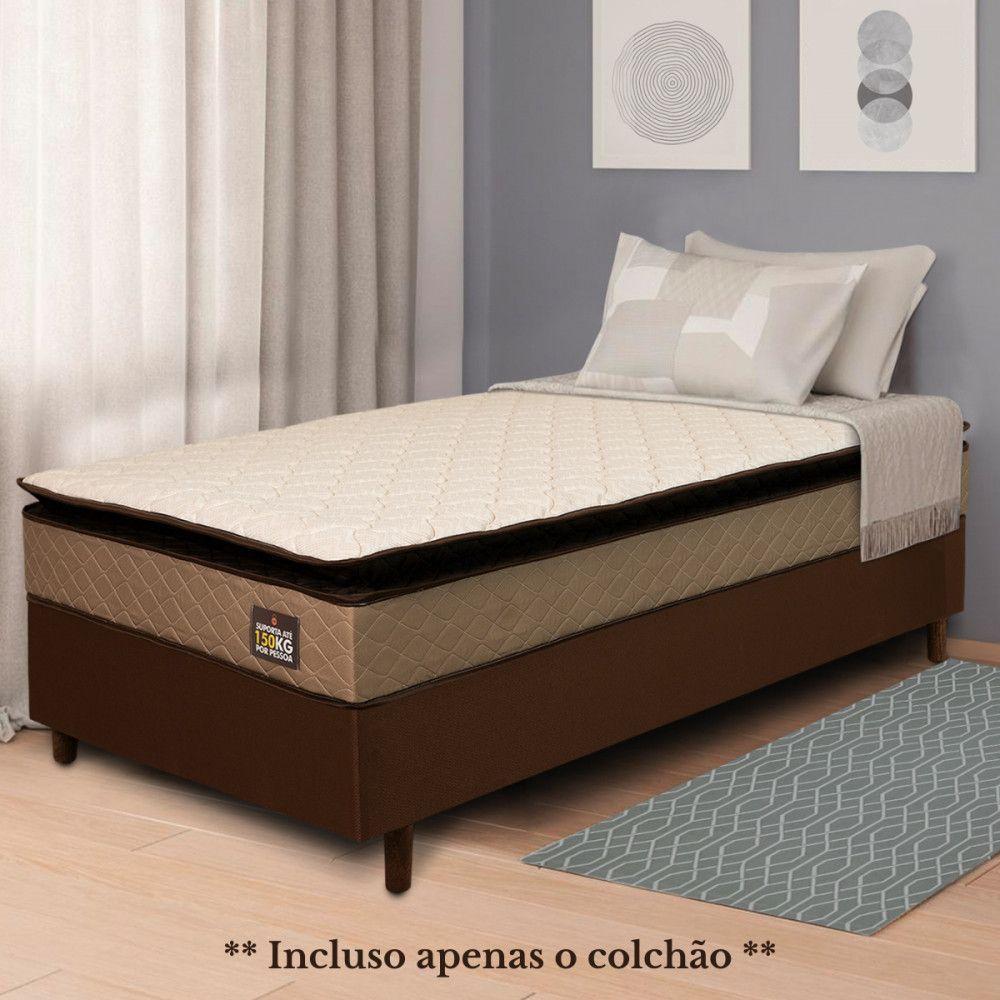 Colchão Solteiro Espuma D45 Pillow Top Dubai 88x188x24cm Bordô - 4
