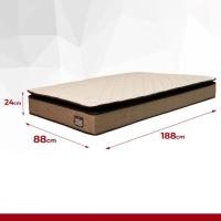 Colchão Solteiro Espuma D45 Pillow Top Dubai 88x188x24cm Bordô - 6