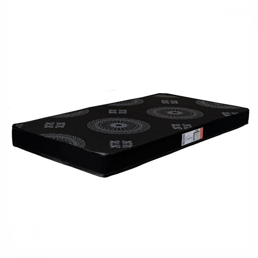 Colchão Solteiro Espuma D20 Pro Confort 88x188x12cm Preto Preto - 1