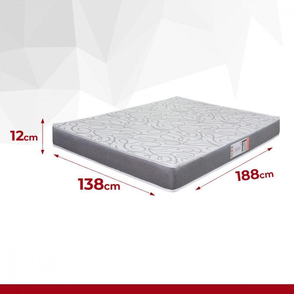 Colchão Casal Espuma D33 Pro Confort 138x188x12cm Cinza Cinza - 2