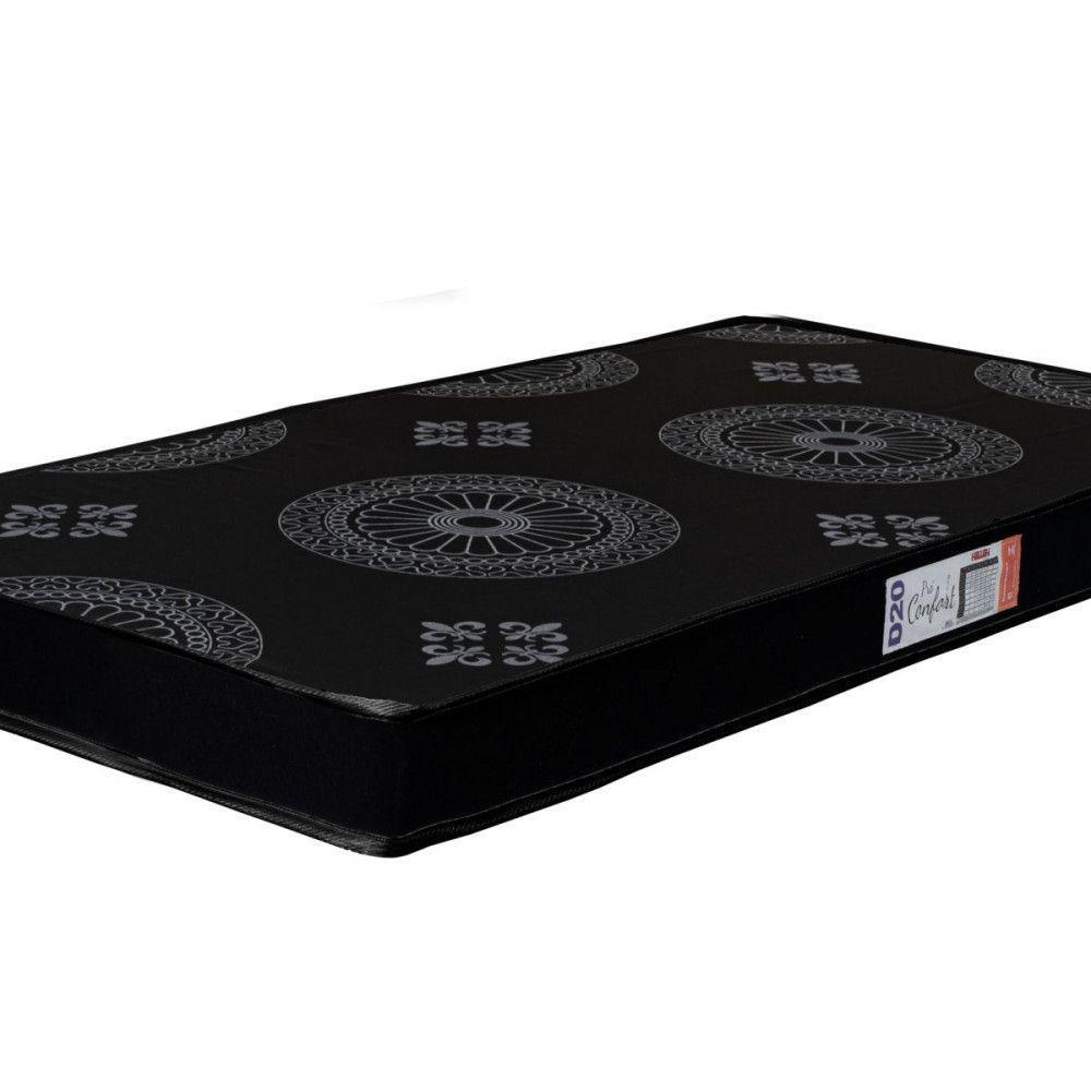 Colchão Solteiro Espuma D20 Pro Confort 78x188x12cm Preto Preto - 3