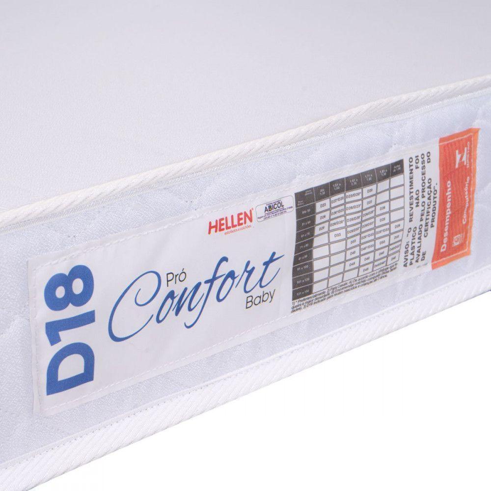 Colchão Infantil Espuma D18 Pro Confort Baby 70x150x12cm Branco - 3