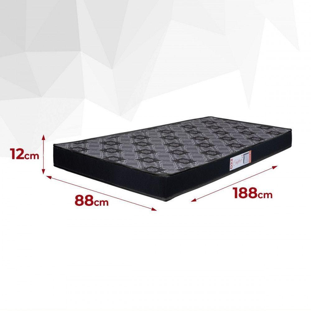 Colchão Solteiro Espuma D23 Pro Confort 88x188x12cm Preto Preto - 3