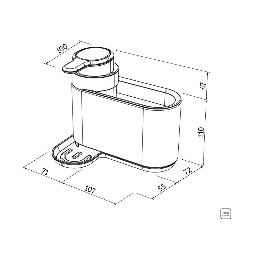 Suporte De Esponja Com Dosador De Sabão Tramontina Em Plástico Abs E Aço Inox - 2