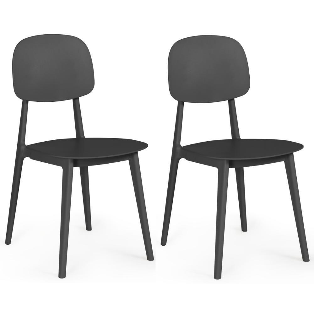 Kit 2 Cadeiras Itália Para Sala/cozinha Em Polipropileno - Preto - 1