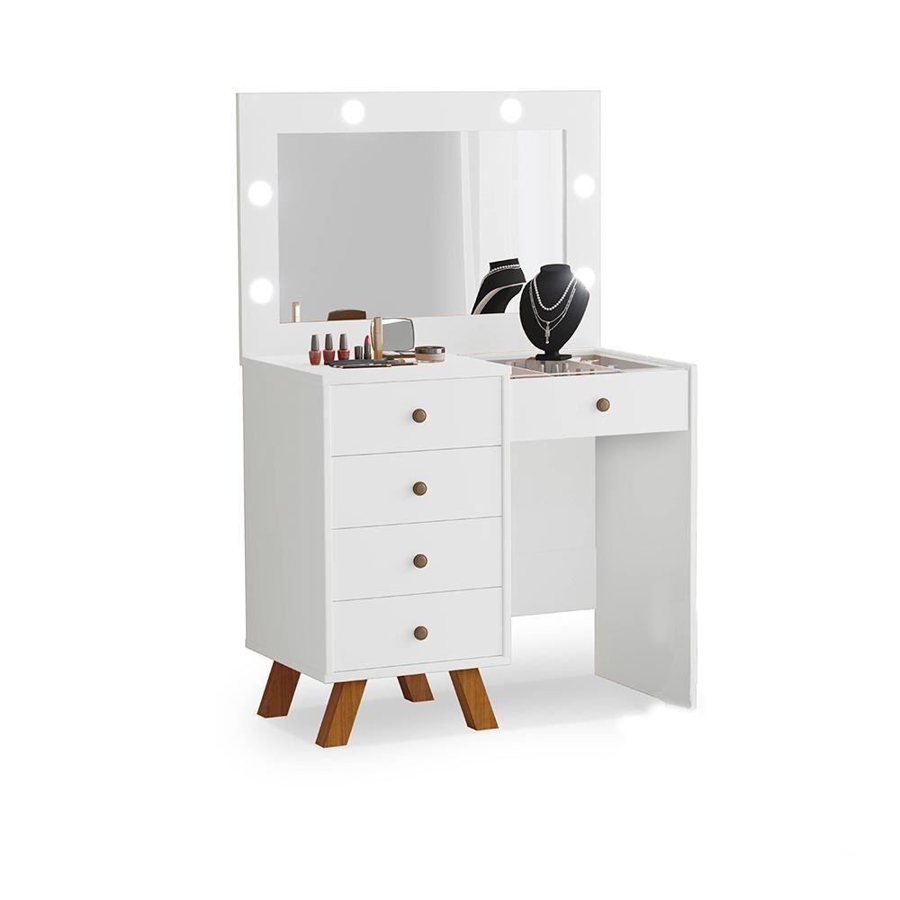 Penteadeira Com 5 Gavetas Marselha Branco - 1