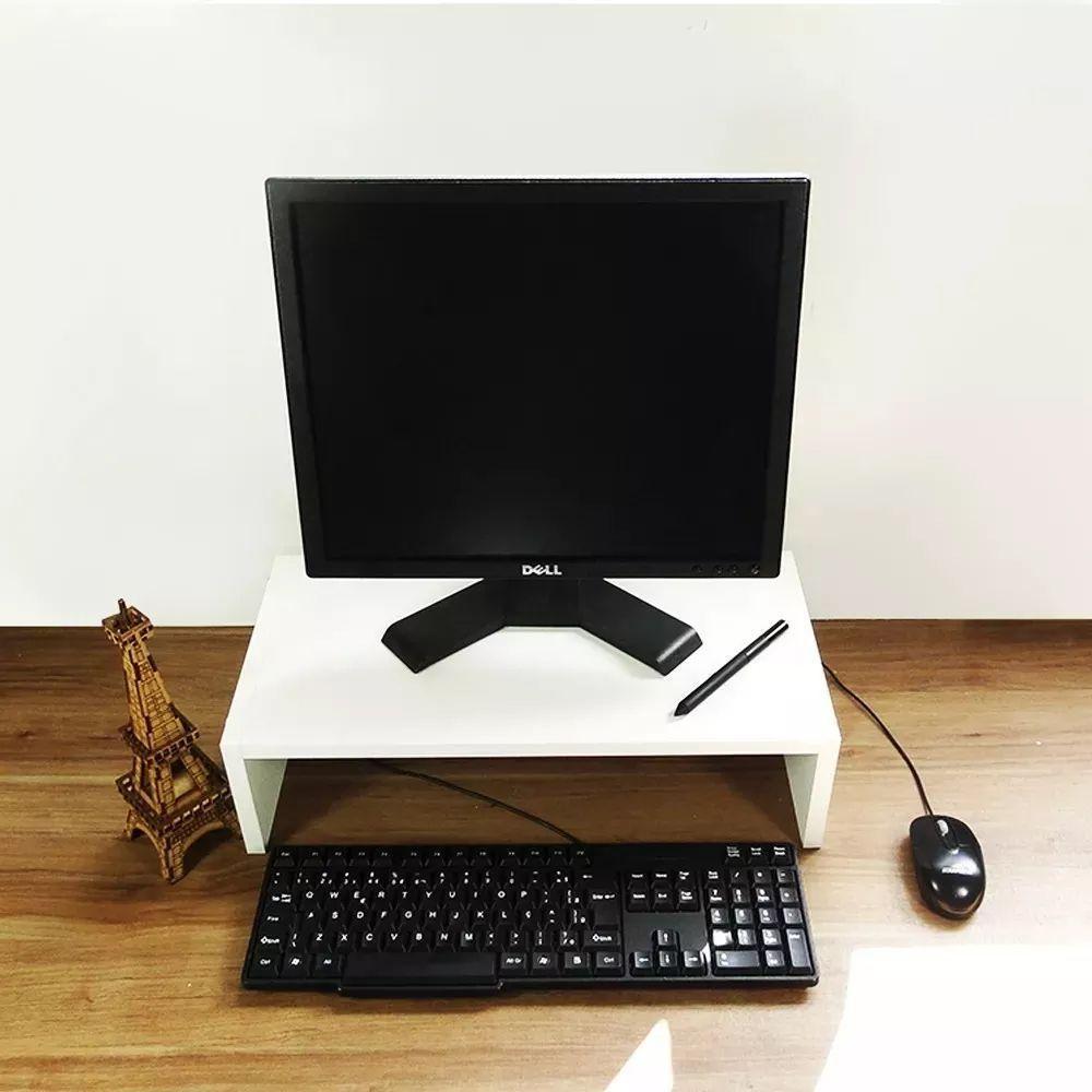 Suporte Para Monitor Em Mdf Branco - 3