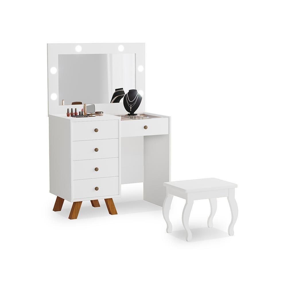 Penteadeira Com Assento Pitsburgo Branco - 1