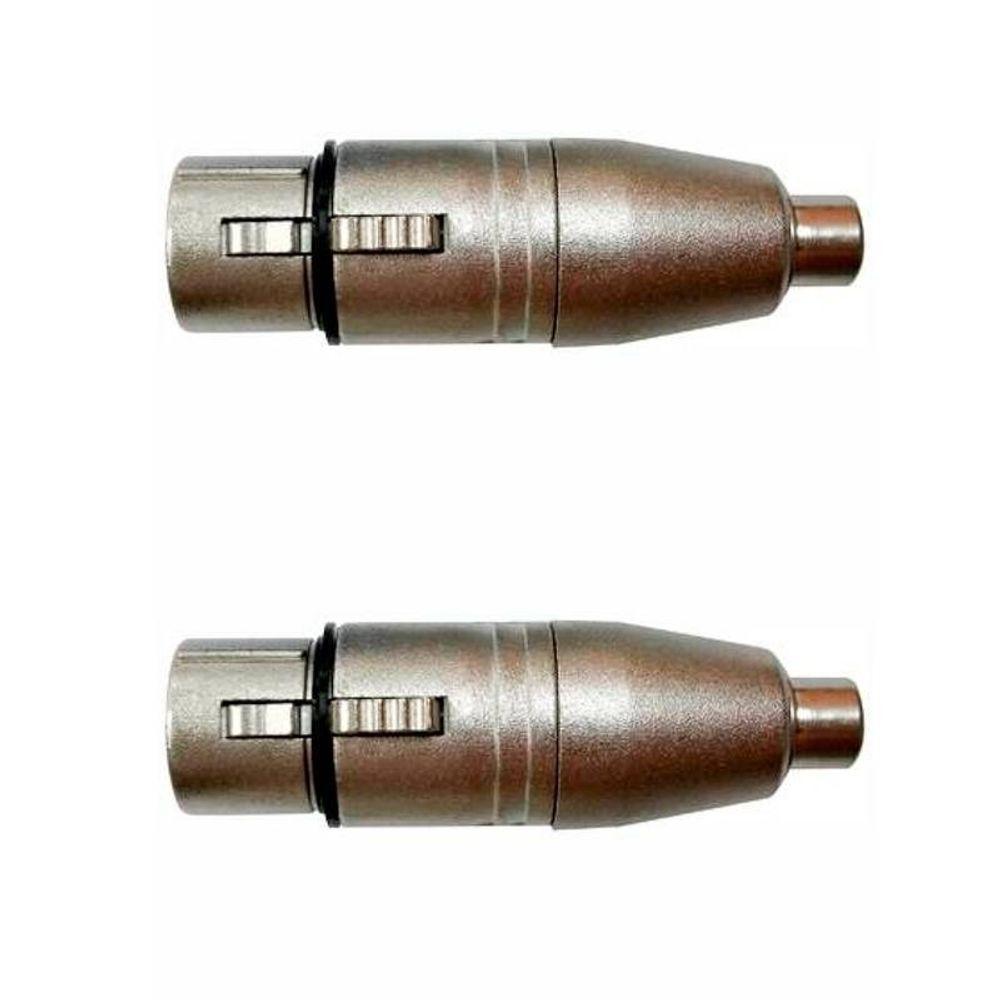 Kit Adaptadores Rca Fêmea P-xlr 3p Fêmea Niq. Wc 244 Ad (2un) Wireconex - Pç - 2 - 1