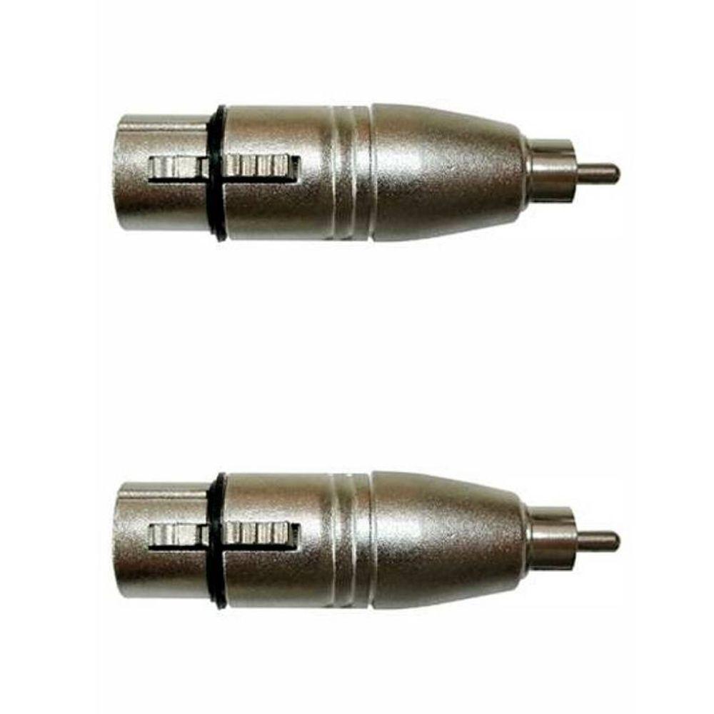 Kit Adaptadores Rca Macho P-xlr 3p Fêmea Niq. Wc 242 Ad (2un) Wireconex - Pç - 2 - 1