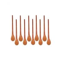 Kit 10 Peças Colher De Pau Madeira Modelos Molho 18 Cm - 1