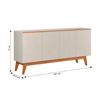 Buffet 4 Portas Para Sala De Jantar Porto Off White Nature - 3