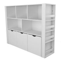 Estante Organizadora Infantil Porta Livros E Carrinhos Com Baús Ava 100% Mdf - 8