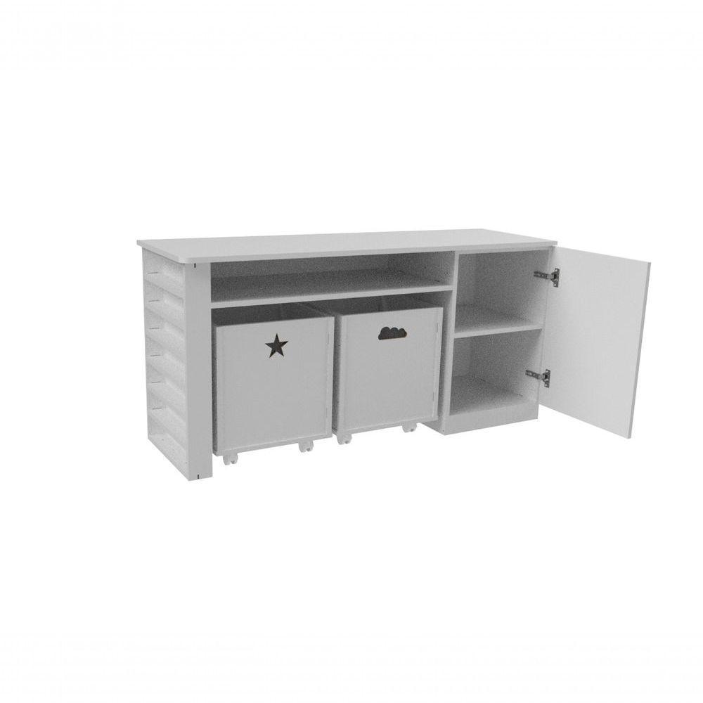 Rack Com Baús Infantil Com Porta Carrinhos Kauan 100% Mdf - 1