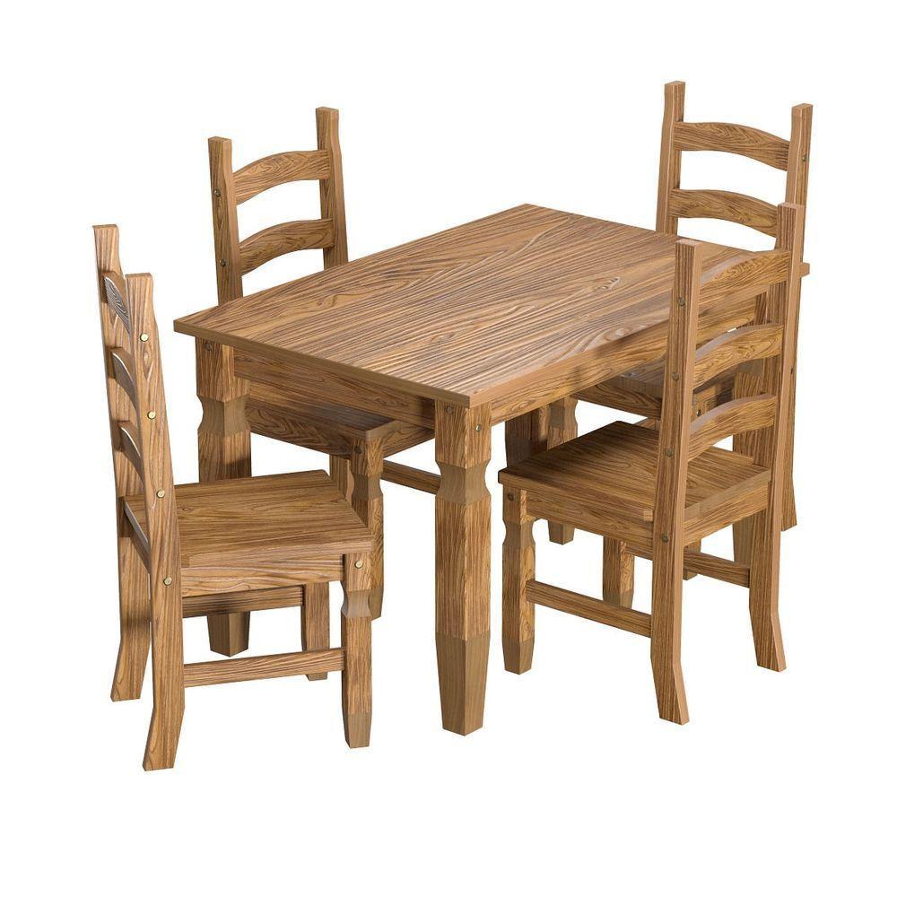 Mesa De Jantar Em Madeira 120x80 Cm Carvalho Rústico Elliottiis - 3