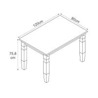 Mesa De Jantar Em Madeira 120x80 Cm Carvalho Rústico Elliottiis - 2